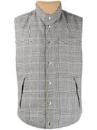 Brunello Cucinelli Checked Padded Gilet - Grey