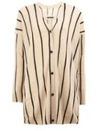Uma Wang Striped Cardigan, Women's, Size: Small, Nude/neutrals, Cashmere