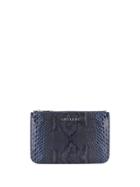 Orciani Python Effect Leather Wallet - Blue