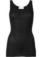 Faith Connexion Ribbed Long Fit Vest, Women's, Size: Medium, Black, Cotton