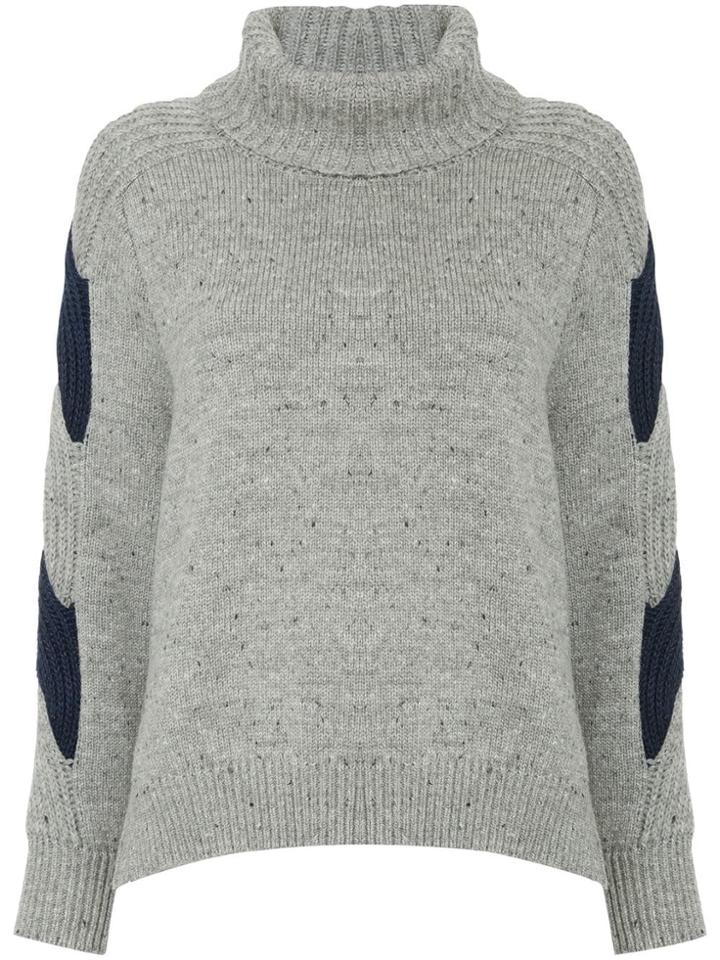 Coohem Contrast Roll-neck Sweater - Grey