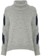Coohem Contrast Roll-neck Sweater - Grey