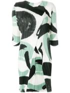 Pleats Please By Issey Miyake Abstract Print Pleated Cardigan - White