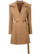 G.v.g.v. Hooded Coat, Women's, Size: 34, Brown, Polyester/polyurethane/wool