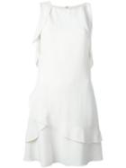 Proenza Schouler Layered Ruffled Dress, Women's, Size: 4, White, Acetate/viscose/silk