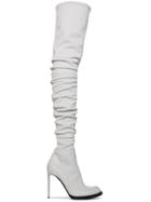 Haider Ackermann White Leather 125 Thigh High Boots