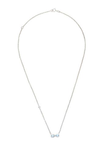 Sauer Colar Infinito Em Ouro Branco E Topázio Azul - Silver