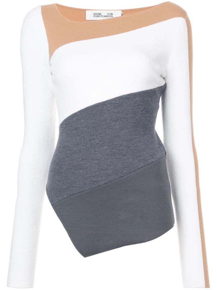 Dvf Diane Von Furstenberg Asymmetric Knit Top - Nude & Neutrals