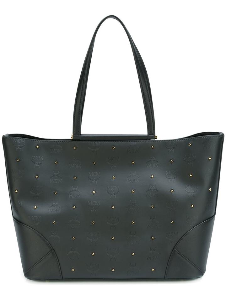 Mcm Logo Embossed Tote