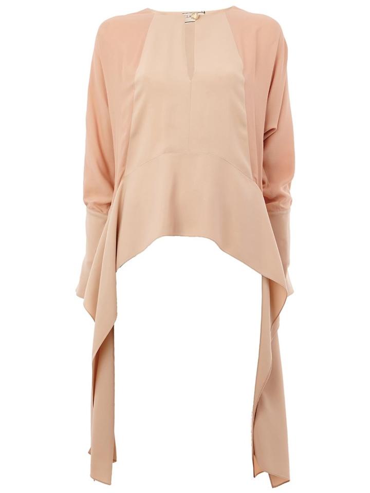 Lanvin Draped Keyhole Accent Top, Women's, Size: 38, Pink/purple, Spandex/elastane/viscose