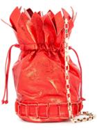 Tomasini Leaf Trim Bucket Bag - Red