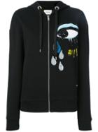 Iceberg Sequins Eye Hooded Cardigan, Women's, Size: 40, Black, Cotton/polyester