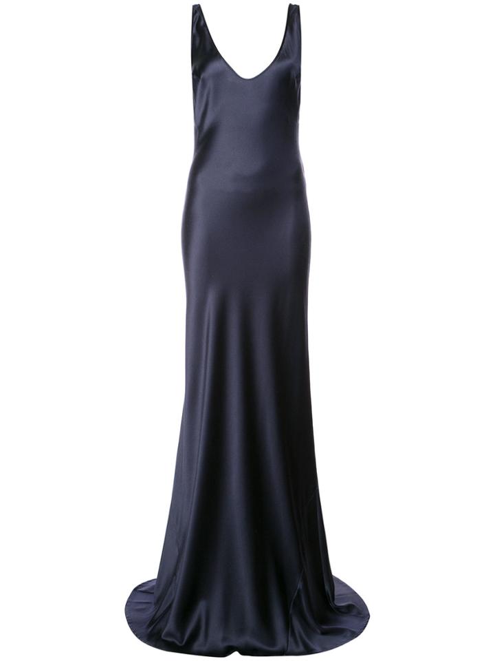 Galvan Bias Slip Dress - Blue