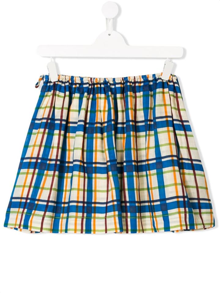 Marni Kids Checked Casual Skirt - Blue