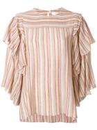 See By Chloé Striped Gauze Blouse - Nude & Neutrals