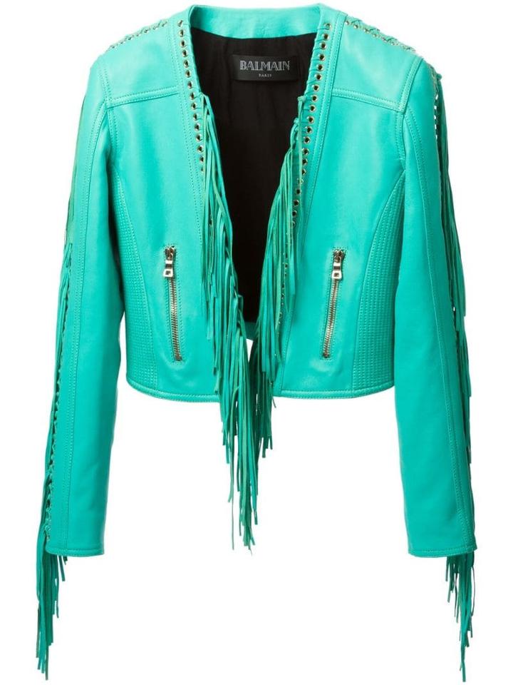 Balmain Fringed Jacket - Blue