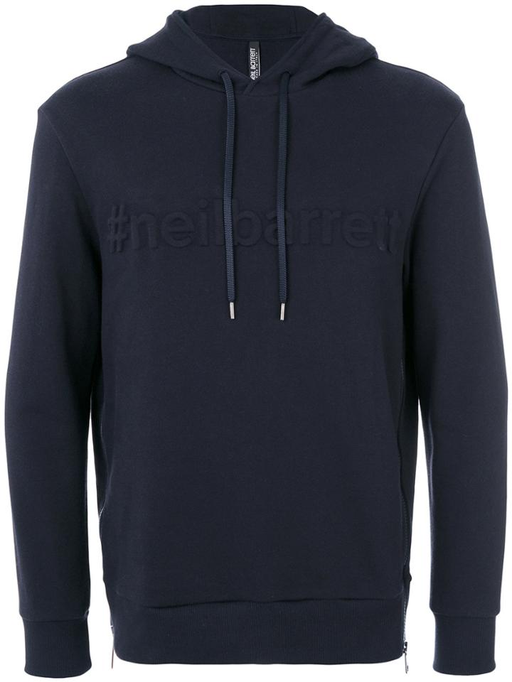 Neil Barrett Hashtag Embossed Hoodie - Blue