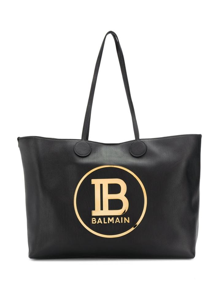 Balmain Logo Print Tote - Black