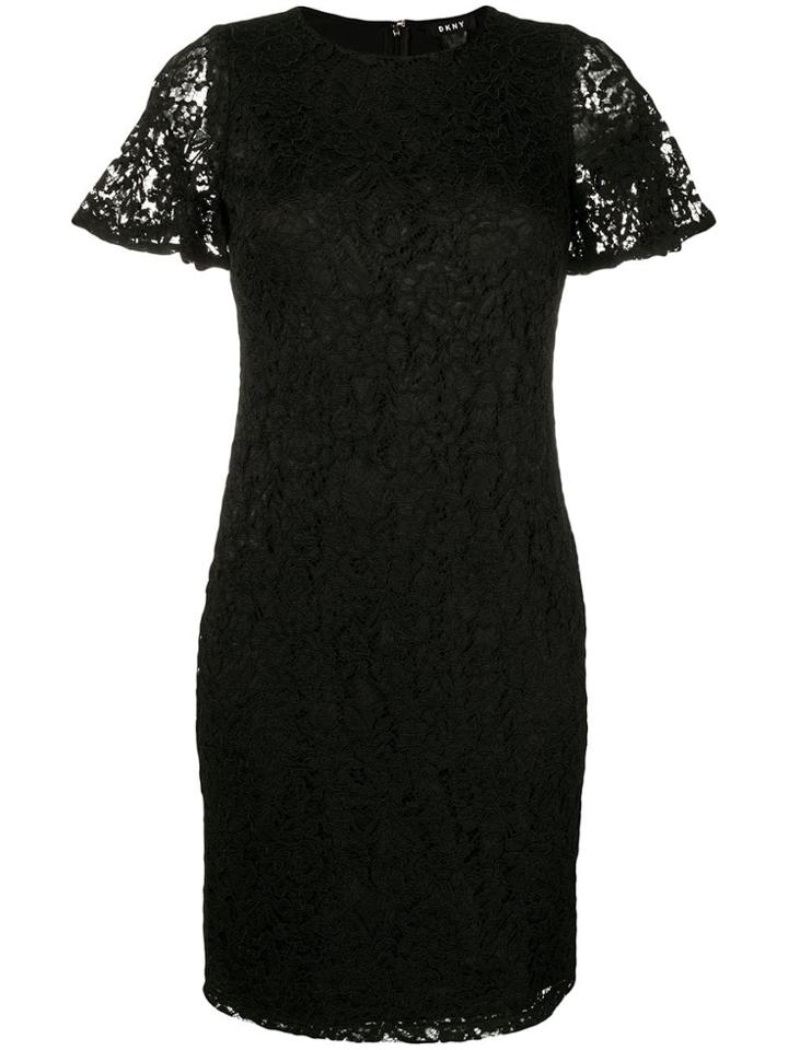 Dkny Fitted Lace Dress - Black