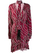 Just Cavalli Zebra Print Scarf Dress - Red
