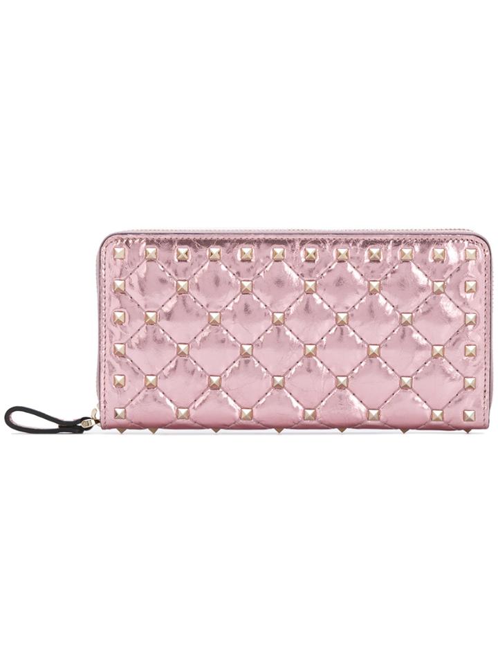 Valentino Valentino Garavani Spike Continental Purse - Pink & Purple