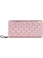 Valentino Valentino Garavani Spike Continental Purse - Pink & Purple
