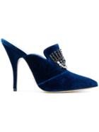 Chiara Ferragni Logomania Heeled Mules - Blue