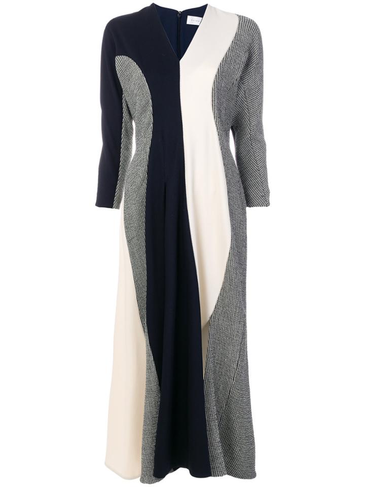Victoria Beckham Panelled V-neck Dress - Nude & Neutrals