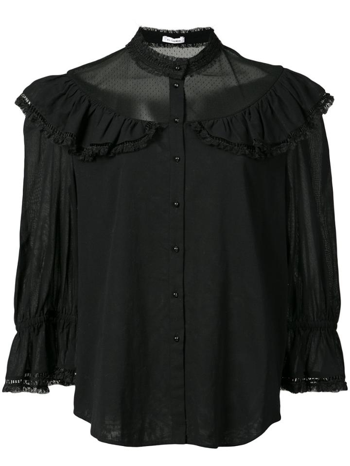 Vilshenko Sheer Frill Collar Blouse - Black