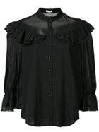 Vilshenko Sheer Frill Collar Blouse - Black