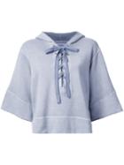 En Route Half Sleeved Lace-up Fleece, Women's, Grey, Cotton