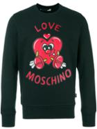 Love Moschino Heart Logo Print Sweatshirt, Men's, Size: Xl, Black, Cotton