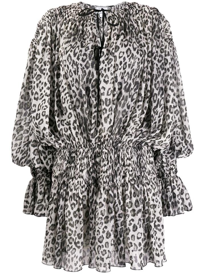 Redemption Leopard Print Mini Dress - Grey
