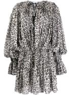 Redemption Leopard Print Mini Dress - Grey
