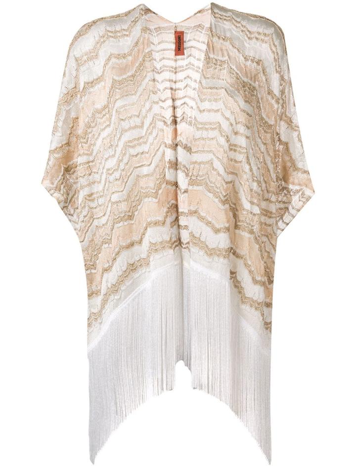 Missoni Champagne Fringed Poncho - Gold