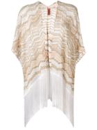 Missoni Champagne Fringed Poncho - Gold
