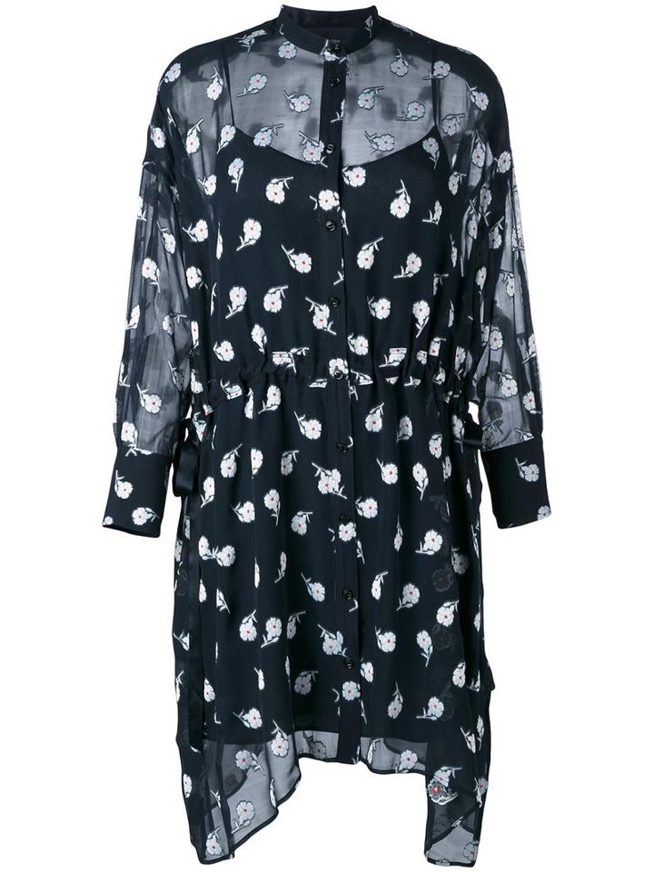 Rag & Bone Floral Shirt Dress, Women's, Size: S/m, Blue, Silk/polyester