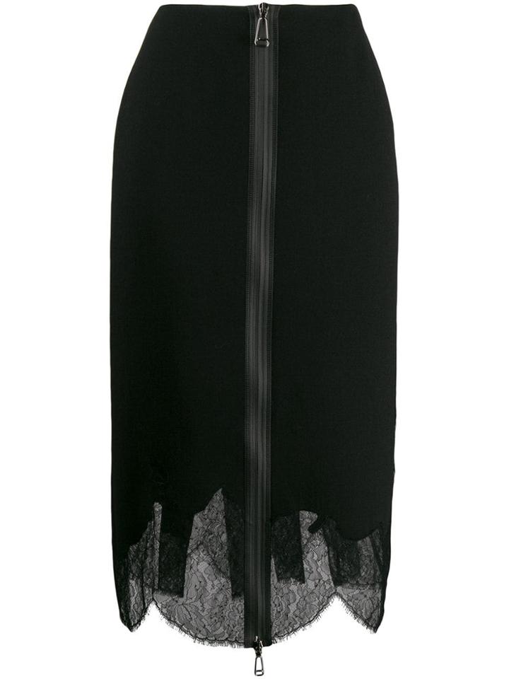 Fendi Layered Zip Pencil Skirt - Black