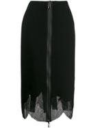 Fendi Layered Zip Pencil Skirt - Black