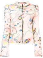 Love Moschino Jewel Print Bomber Jacket, Women's, Size: 42, Pink/purple, Polyester