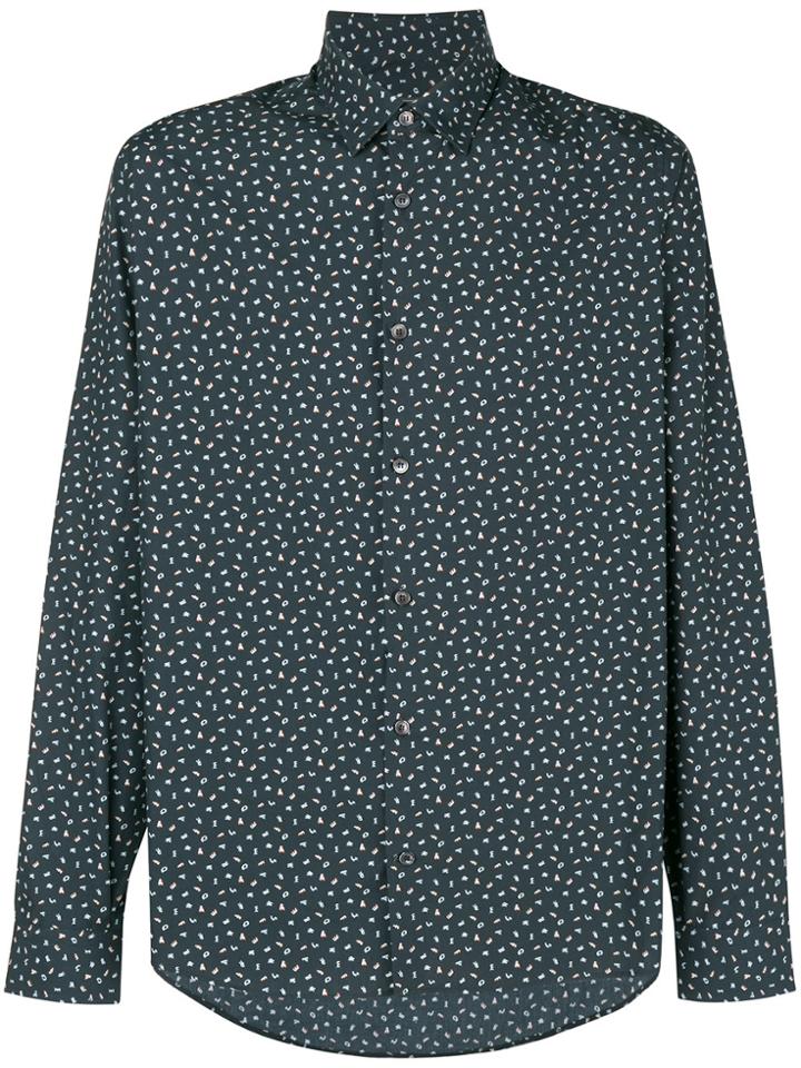 Salvatore Ferragamo Alphabet Print Shirt - Blue