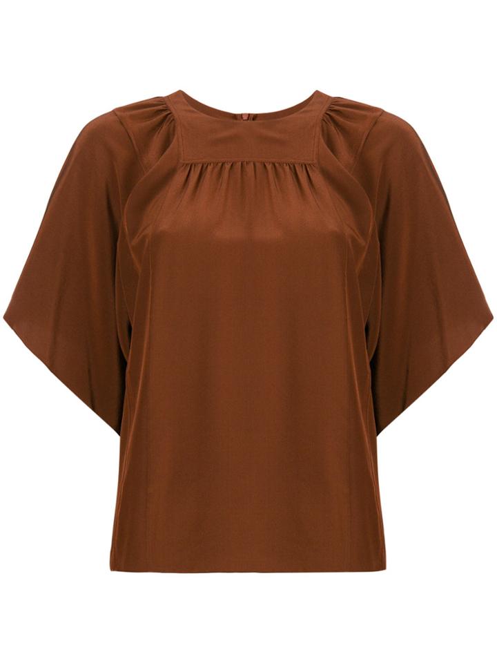 Chloé Flared Sleeve Top - Brown