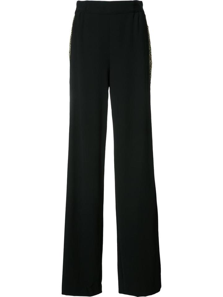 Alice+olivia Side Stripe Trousers, Women's, Size: 0, Black, Polyester/sequin
