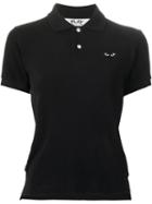Comme Des Garçons Play Embroidered Heart Polo Shirt, Women's, Size: Large, Black, Cotton