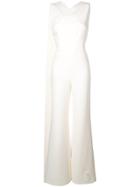 Safiyaa London Draped Sash Crossover Jumpsuit - White