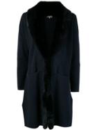 N.peal Fur Collar Milano Coat - Blue