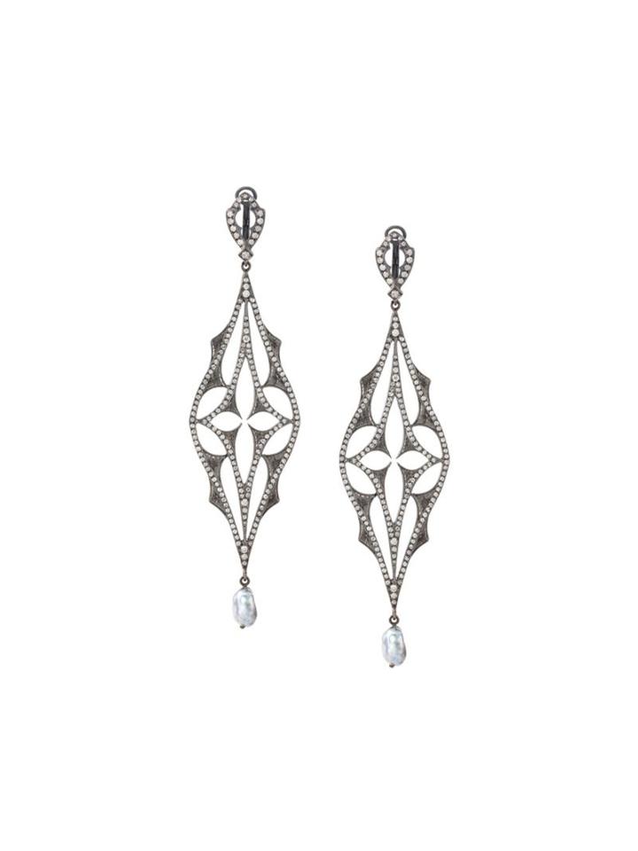 Loree Rodkin Diamond Drop Pearl Earrings