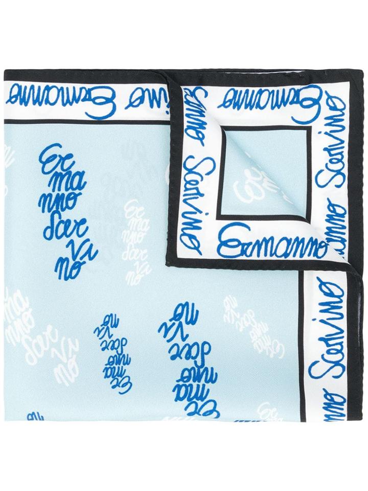 Ermanno Scervino Signature Print Scarf - Blue