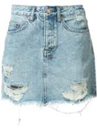 Ksubi Ripped Denim Skirt, Women's, Size: 25, Blue, Cotton