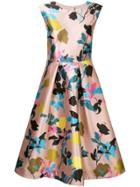 Msgm Floral-print Satin Dress - Multicolour